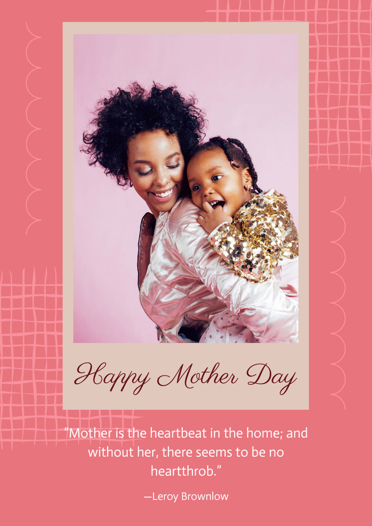 Mother's Day Holiday Greeting on Pink Poster A3 Πρότυπο σχεδίασης
