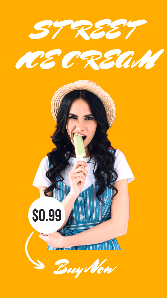 Yummy Street Ice Cream Ad Instagram Story Modelo de Design