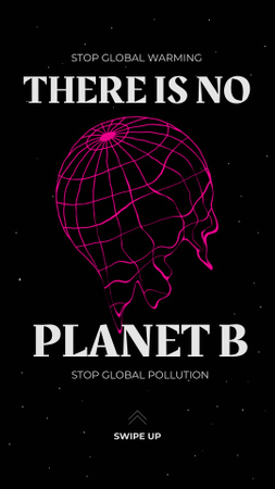 Designvorlage Save the Planet-Anzeige auf Schwarz für Instagram Video Story
