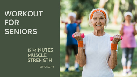 15 Minutes Workout For Seniors Youtube Thumbnail – шаблон для дизайну