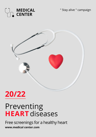 Preventing Heart Diseases Ad Poster 28x40in Design Template