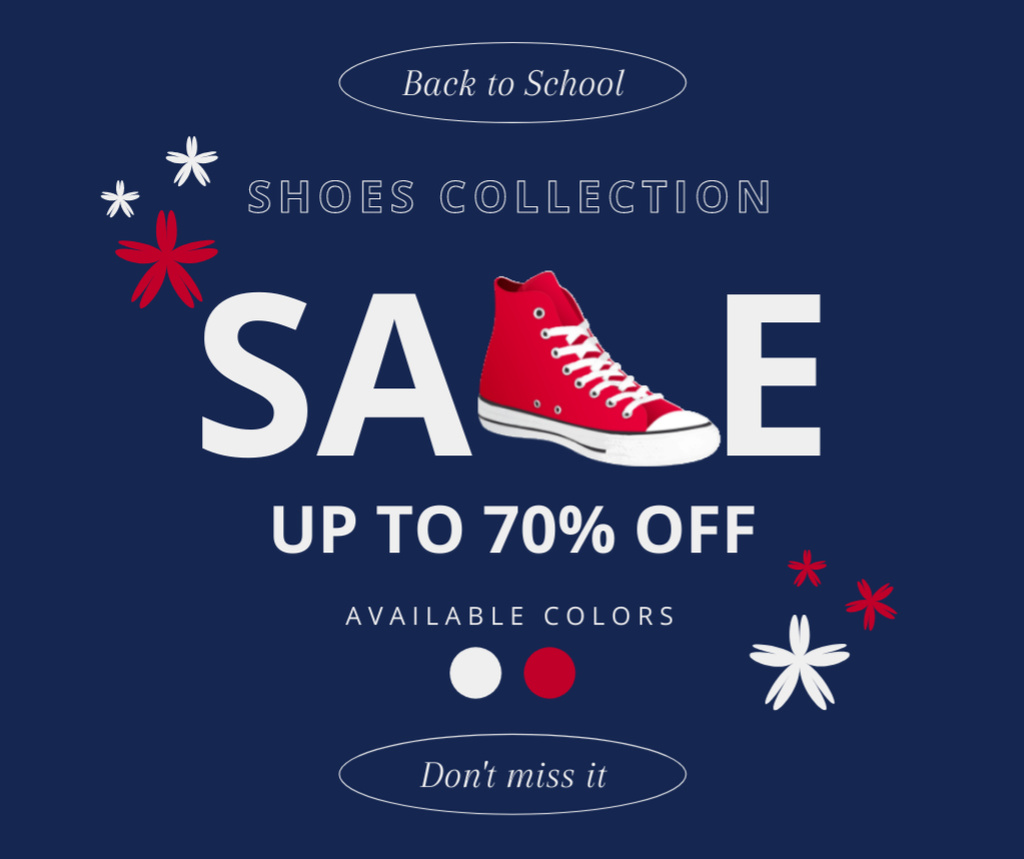Designvorlage Discount on School Sneakers Collection für Facebook