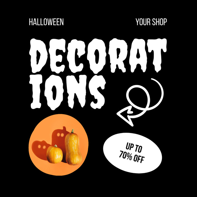 Ontwerpsjabloon van Instagram van Halloween Decorations Discount Offer