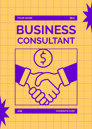 Services of Business Consulting with Handshake Flayer Design Template