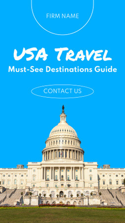 Modèle de visuel Voyage Tour aux États-Unis - Instagram Story