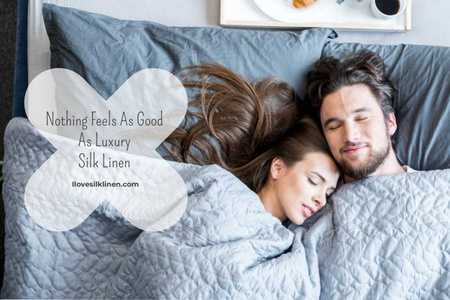 Luxury silk linen Offer with Sleeping Couple Gift Certificate tervezősablon