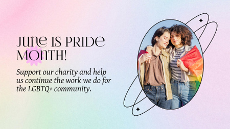 Pride Month Announcement with Cute Girls Full HD video Modelo de Design