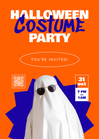Ontwerpsjabloon van Invitation van Halloween's Costume Party Announcement