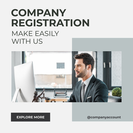 Ontwerpsjabloon van Instagram van Business Registration Services Offer
