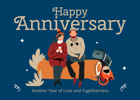Happy Anniversary to Hiking Lovers Postcard 5x7in Design Template