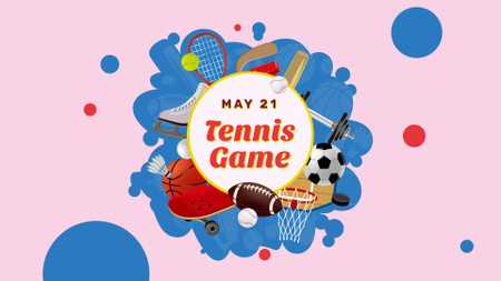 Tennis Game Event Announcement FB event cover Design Template