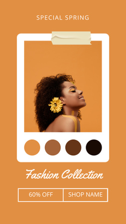 Platilla de diseño Spring Fashion Collection Sale with Young African American Woman Instagram Story