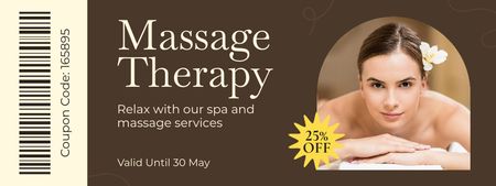 Massage Therapy Studio Services With Discounts Coupon Design Template