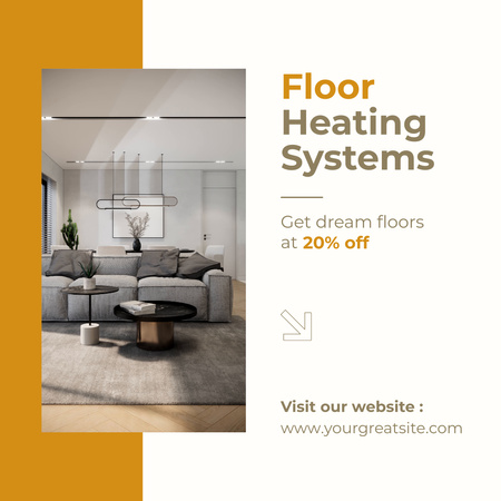 Reliable Floor Heating Systems With Discount Offer Animated Post Design Template
