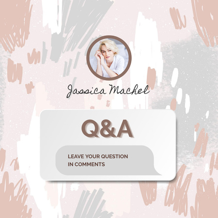 Questions and Answers with Woman Blogger Instagram Design Template
