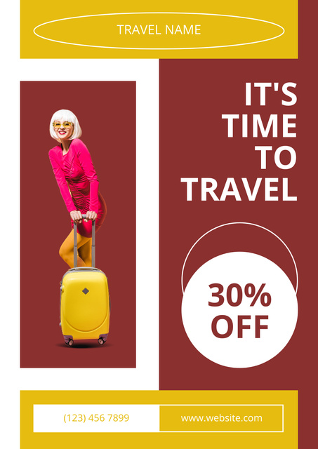 Tour Discount Offer on Red and Yellow Poster Design Template