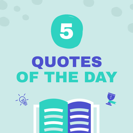 Designvorlage Five Quotes of Day with Book für Instagram