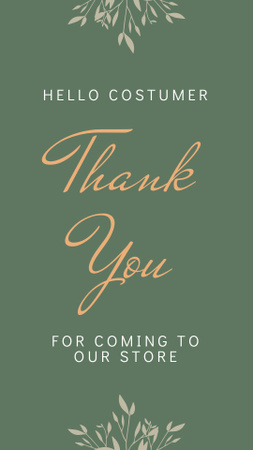 Thankful Phrase for Customers With Twigs Instagram Story Design Template