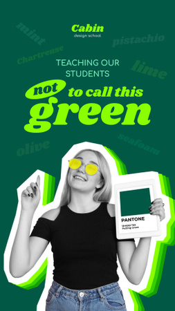 Template di design Funny Girl Student in Sunglasses holding Book Instagram Story