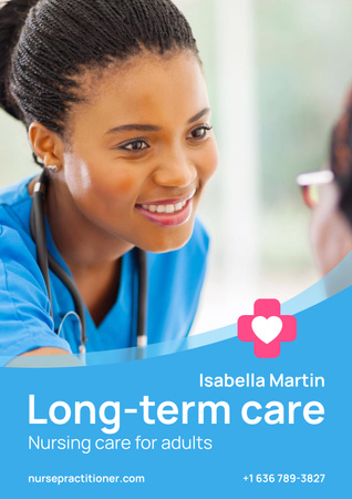 Nursing Care Services Offer Poster Design Template