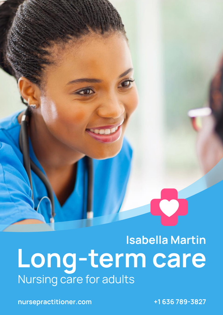 Designvorlage Nursing Care Services Offer für Poster