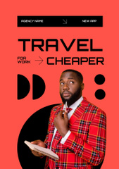 Cheaper Business Travel Agency Services Offer with African American Man