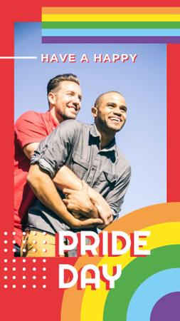 Two men hugging on Pride Day Instagram Story Modelo de Design