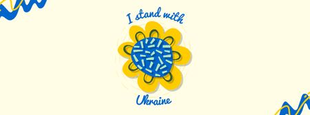 Demonstrating Heartfelt Solidarity with Ukraine via Flower And Ribbons Facebook cover Design Template