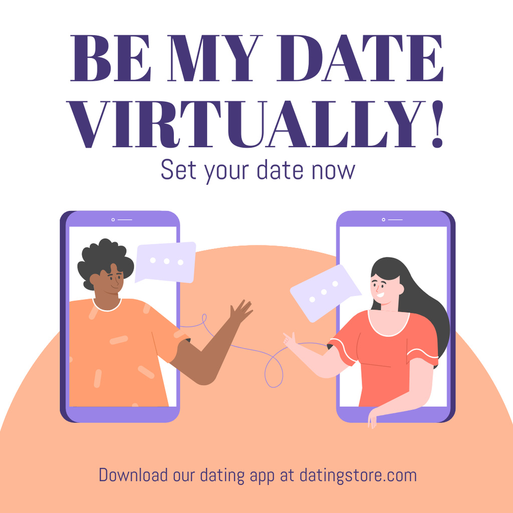 Virtual Date App Instagram Šablona návrhu