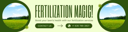 Serviços acessíveis de cuidado de gramado e fertilização Twitter Modelo de Design