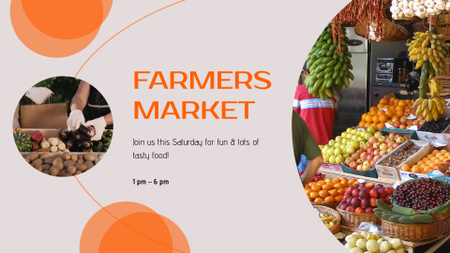 Farmers Market With Fresh And Tasty Food Full HD video Tasarım Şablonu