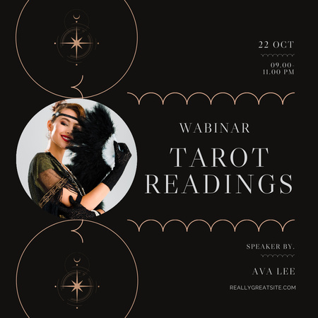 Black Tarot Reading Webinar Announcement Instagram Design Template