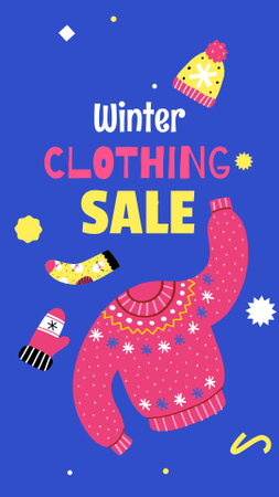 Ontwerpsjabloon van Instagram Story van Winter Clothing Sale Announcement