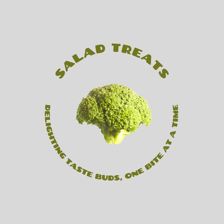 Fresh Salad Treats With Broccoli Offer Animated Logo Design Template