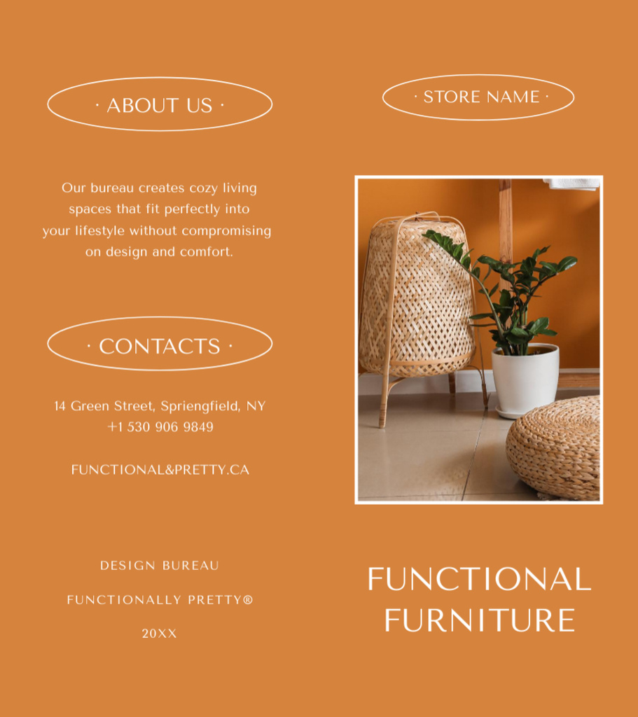 Platilla de diseño Stylish Home Interior in Orange Brochure 9x8in Bi-fold