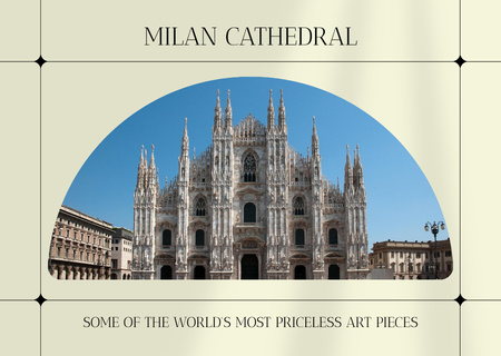 Tour To Italy With Visiting Priceless Cathedral Card Design Template