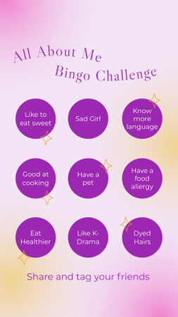 Platilla de diseño Get To Know Me Quiz with bingo challenge Instagram Story
