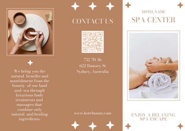 Designvorlage Spa Services Offer with Beautiful Women für Brochure