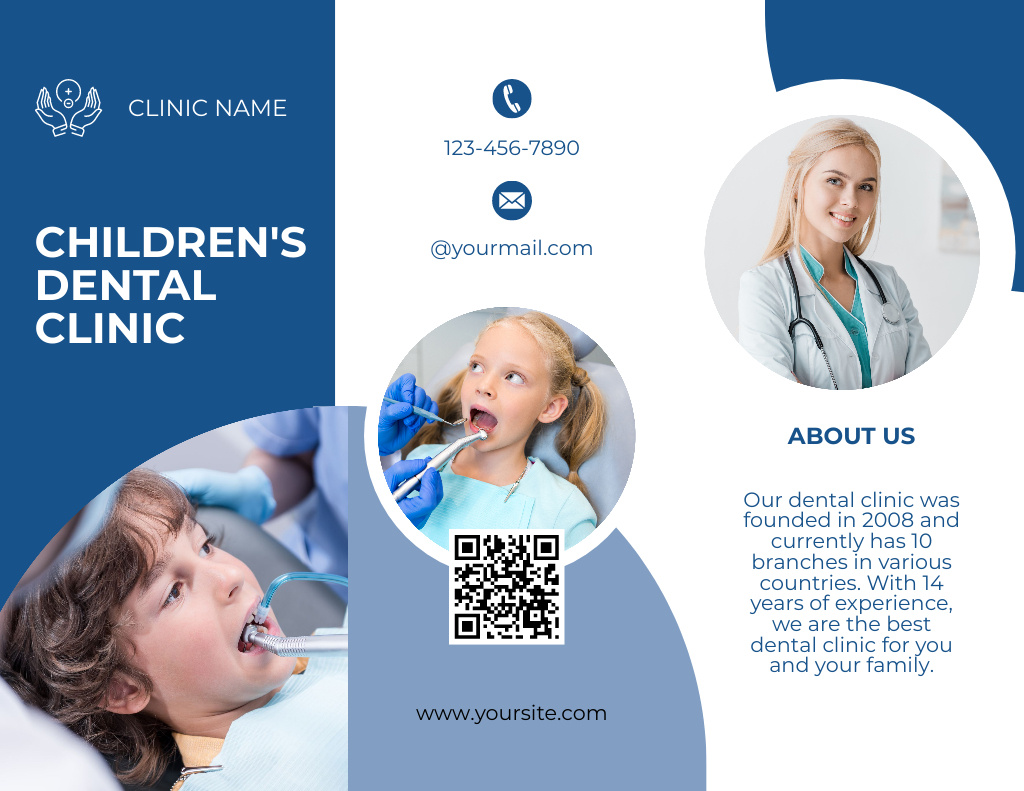 Children's Dental Clinic Ad Brochure 8.5x11in – шаблон для дизайну