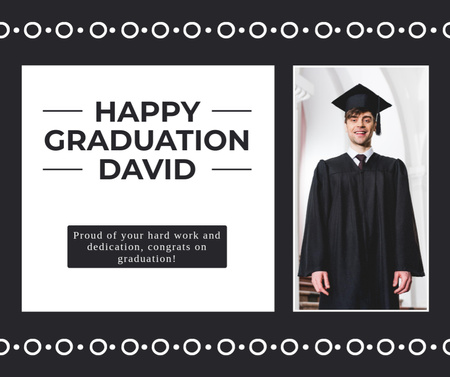 Graduation with Guy in Graduate Gown Facebook Design Template