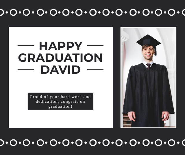 Plantilla de diseño de Graduation with Guy in Graduate Gown Facebook 