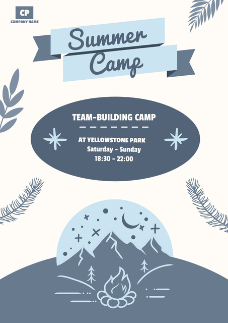 Plantilla de diseño de Poster summer camp team building Poster 
