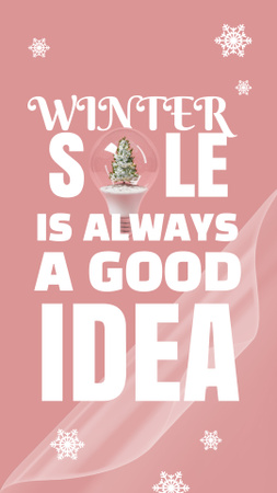 Plantilla de diseño de inspiración de invierno con lindos copos de nieve Instagram Story 