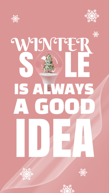 Designvorlage Winter Inspiration with Cute Snowflakes für Instagram Story