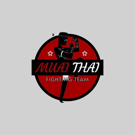 Fighting Sport Team Emblem Logo Design Template
