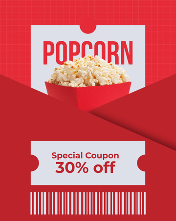 Special Offer of Popcorn with Discount Instagram Post Vertical Design Template