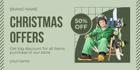 Skiwear Sale Christmas Offers Twitter Design Template