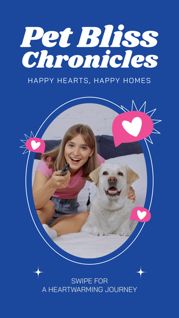 Happy Pet Owner Instagram Video Story Modelo de Design