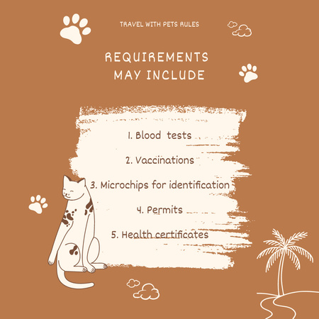 Ontwerpsjabloon van Instagram van Requirements to Travel with Pets