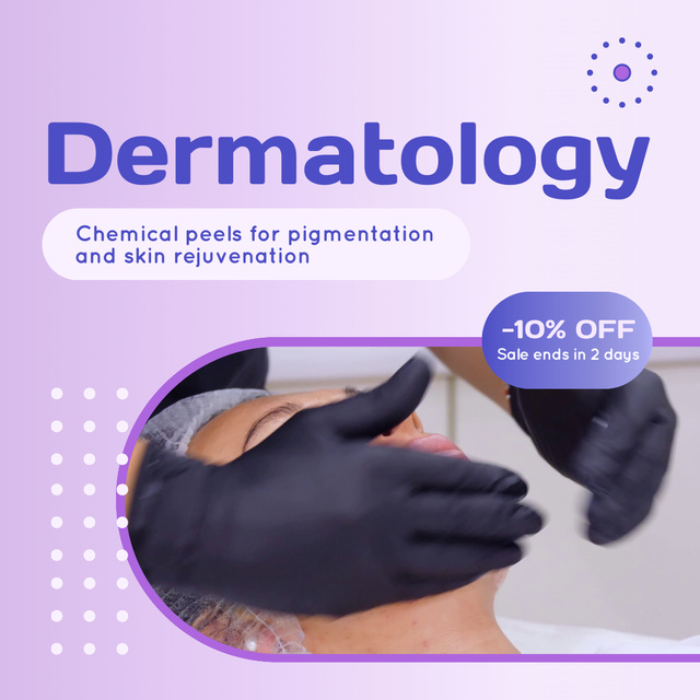Peeling Service With Dermatologist And Discount Offer Animated Post tervezősablon